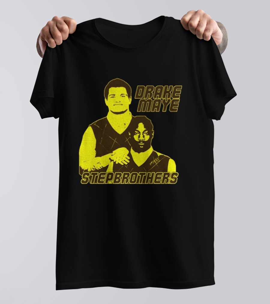 Drake Maye New England Patriots Step Brothers Football Collaboration T-Shirt