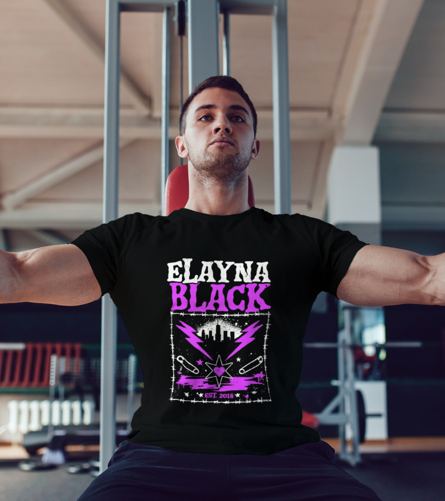 Elayna Black Heart Star Lightning Est 2018 T-Shirt