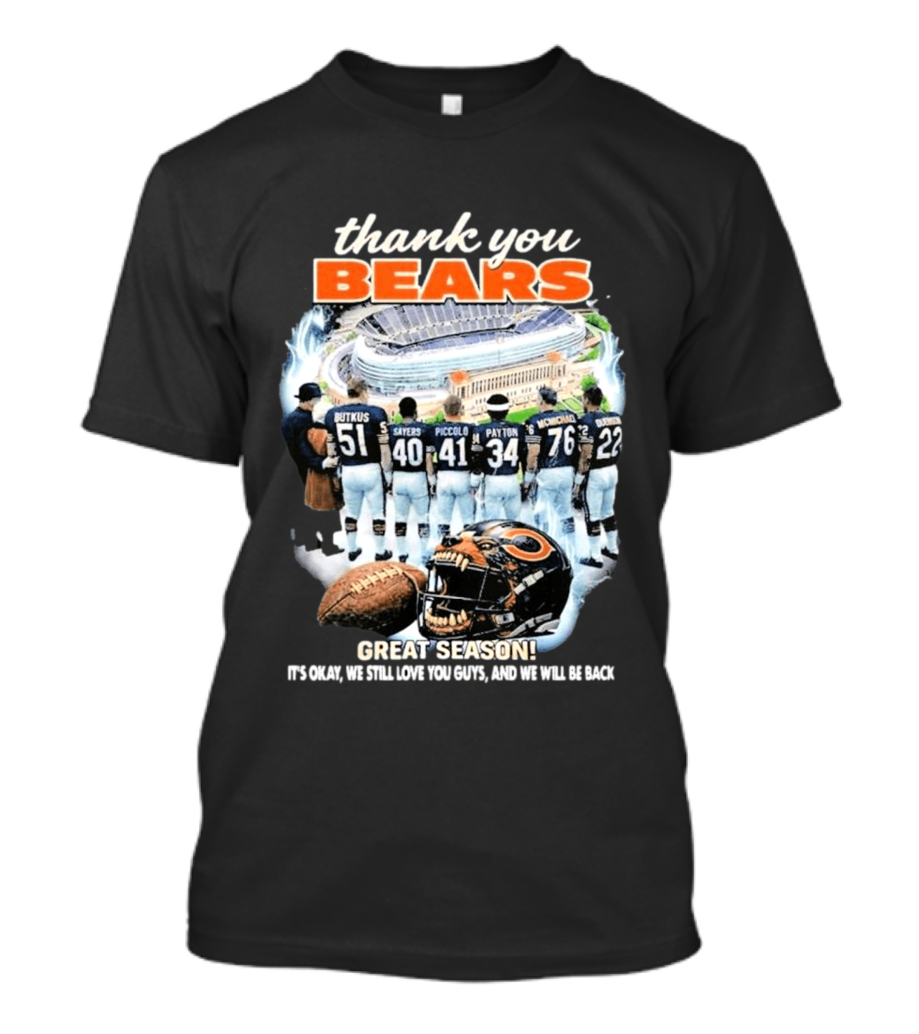 Thank You Bears Soldier Field Legends Great Season Players T-Shirt