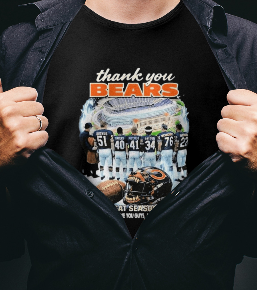 Thank You Bears Soldier Field Legends Great Season Players T-Shirt