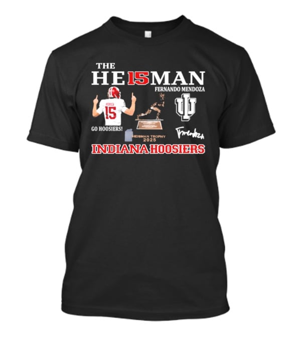 Fernando Mendoza 15 Indiana Hoosiers Heisman Trophy Indiana University Football T-Shirt