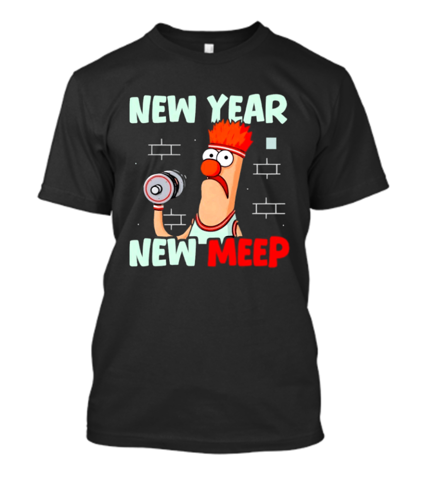 New Year New Meep Workout Motivation Cartoon T-Shirt