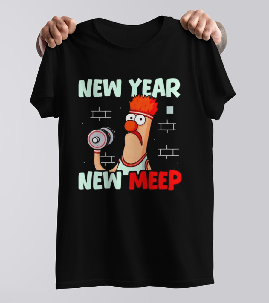 New Year New Meep Workout Motivation Cartoon T-Shirt