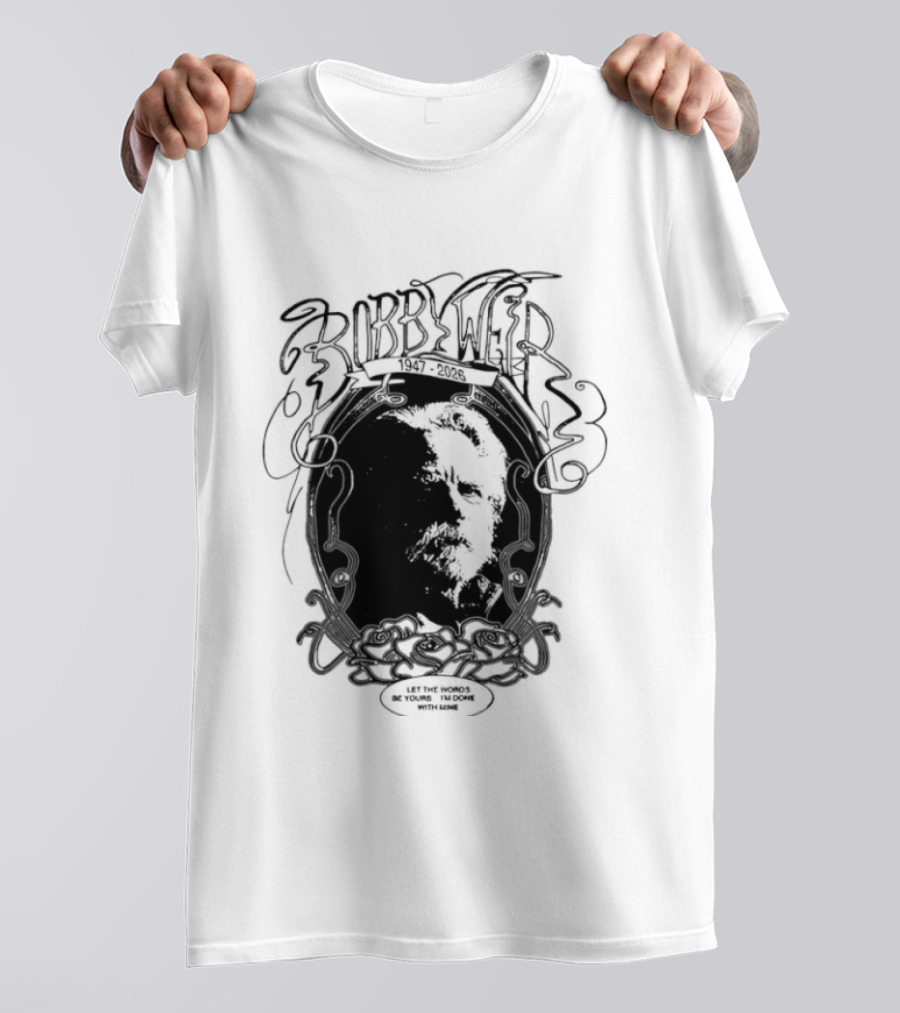 Bobby Weir Variant Psychedelic Face Black T-Shirt