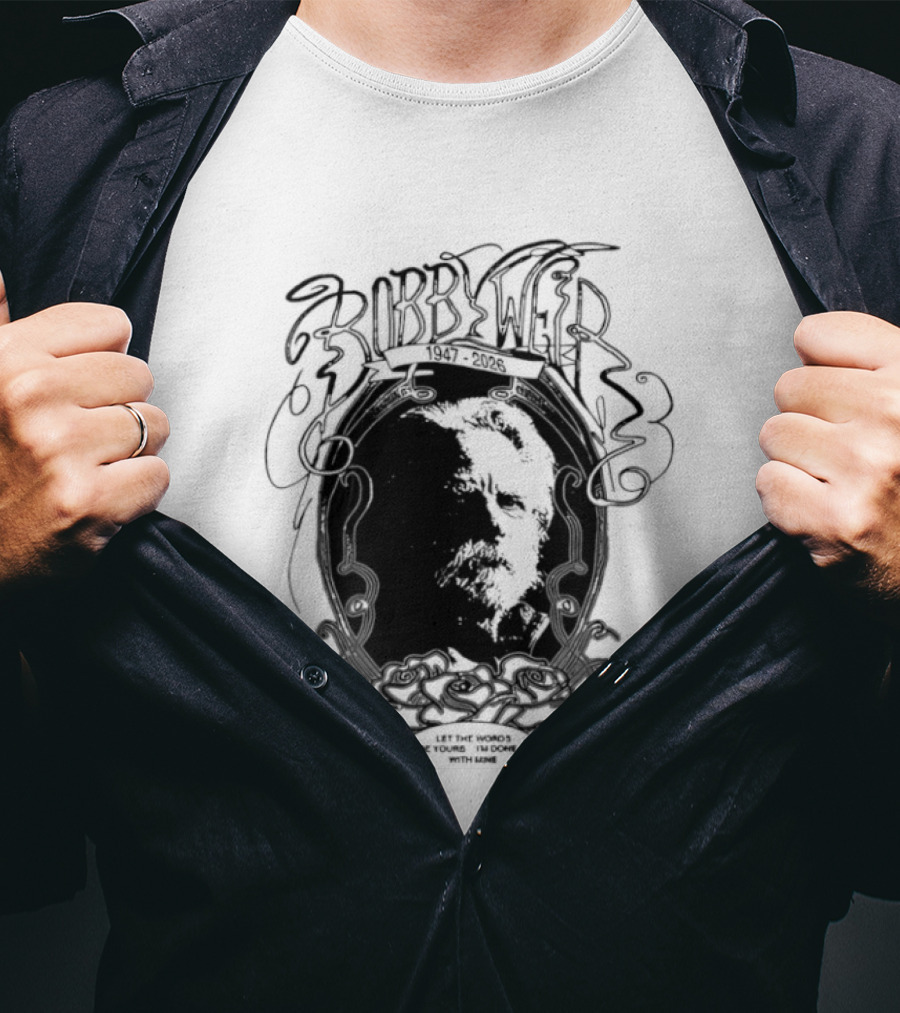 Bobby Weir Variant Psychedelic Face Black T-Shirt