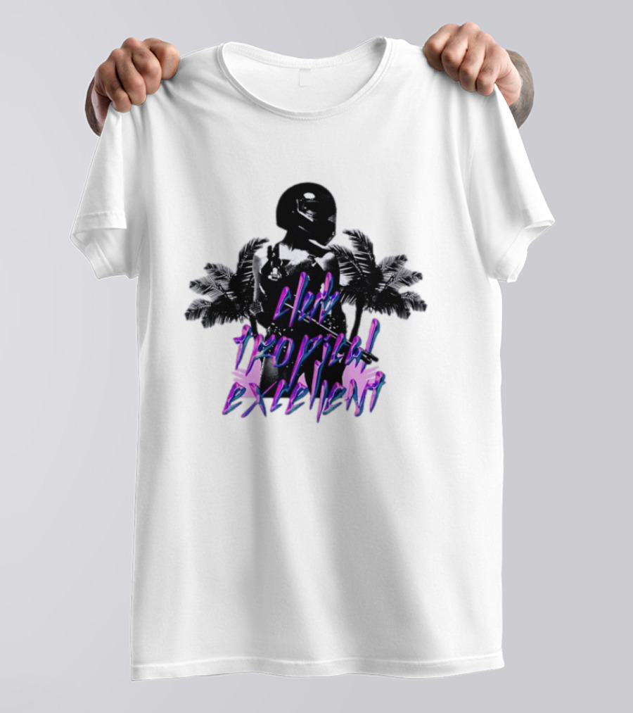 Club Tropical Excellent Palms And Helmet Fusion Retro Aesthetic T-Shirt