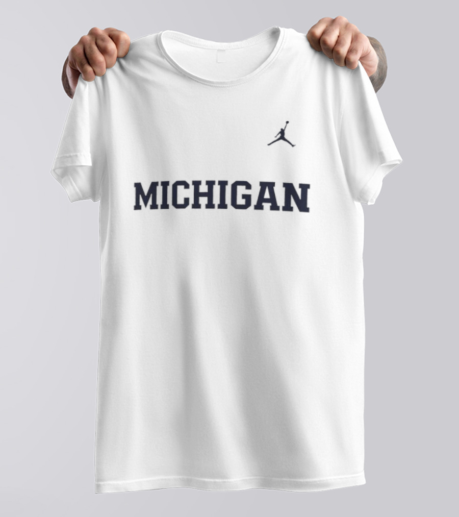 Jordan Michigan Wolverines Jumpman Wordmark T-Shirt