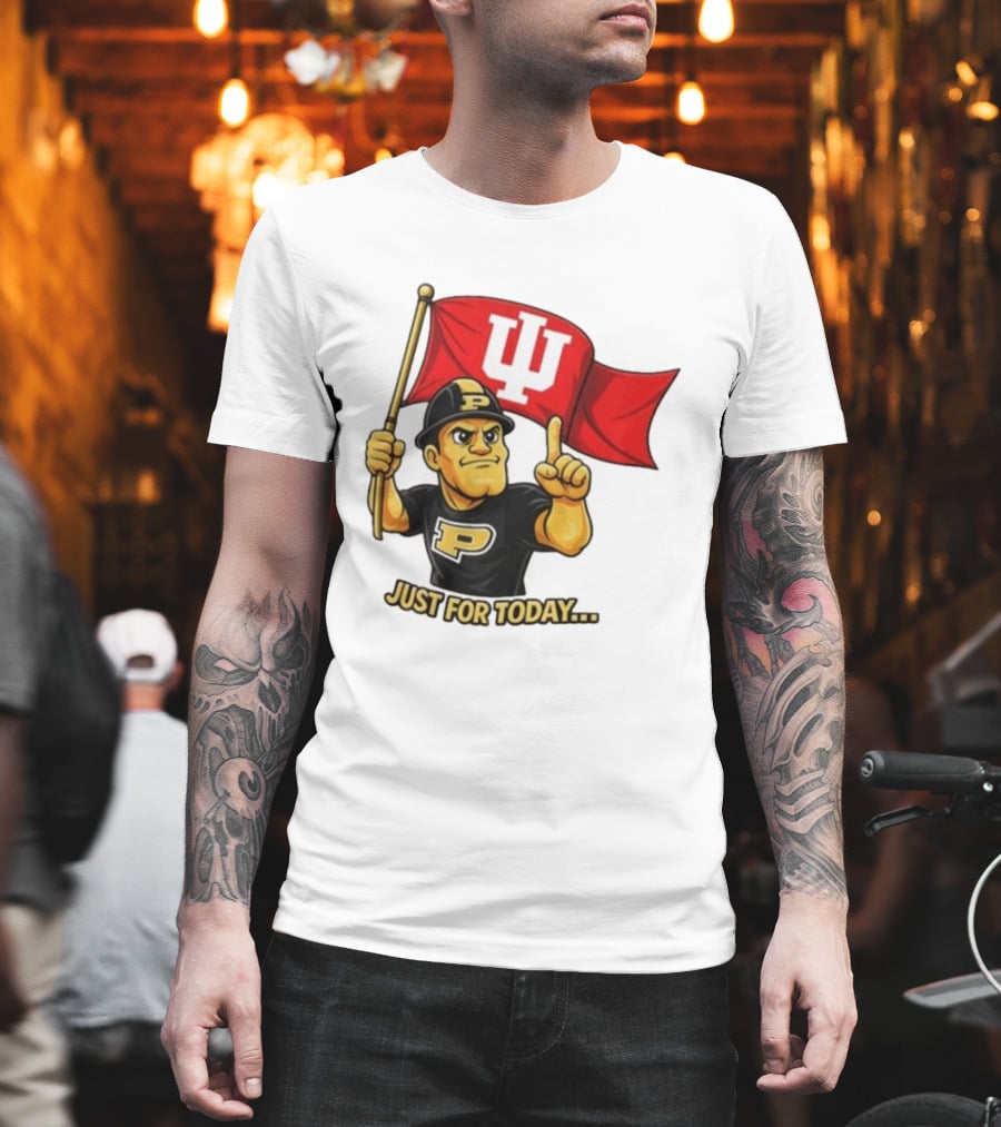Purdue Pete Just For Today Indiana Hoosier Flag T-Shirt