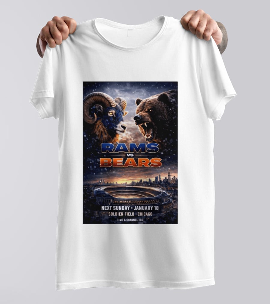 Rams Vs Bears Soldier Field Chicago January 18 2026 T-Shirt