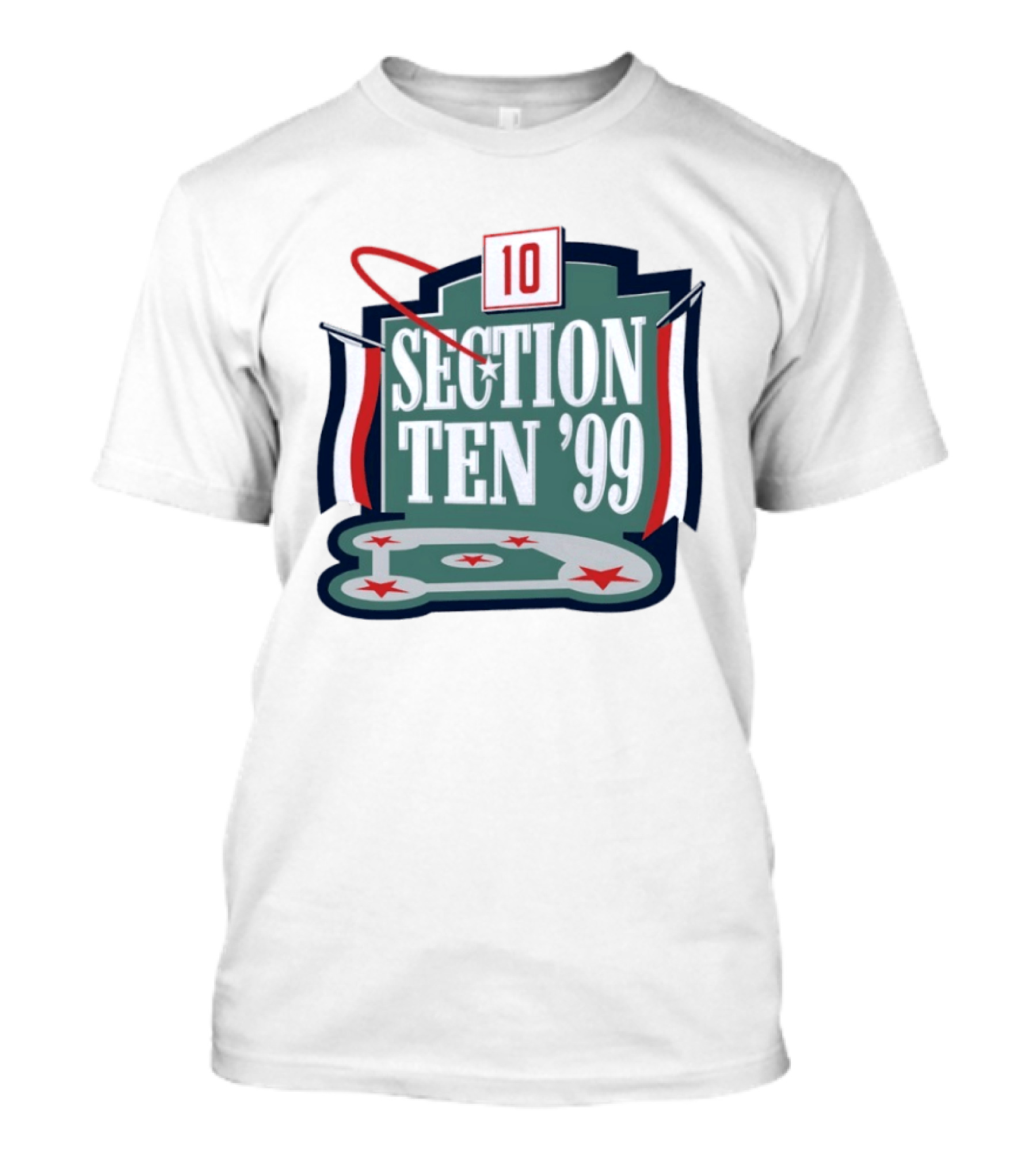 Section Ten 1999 Baseball Diamond Red White Blue Stars T-Shirt
