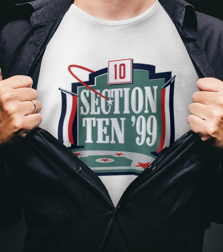 Section Ten 1999 Baseball Diamond Red White Blue Stars T-Shirt