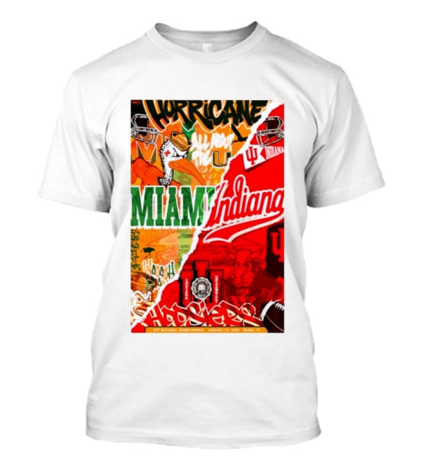 Miami Hurricanes Vs Indiana Hoosiers CFP National Championship January 19 2026 Wynwood Walls T-Shirt