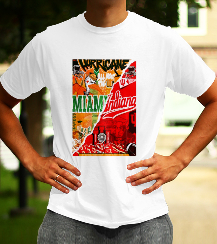 Miami Hurricanes Vs Indiana Hoosiers CFP National Championship January 19 2026 Wynwood Walls T-Shirt