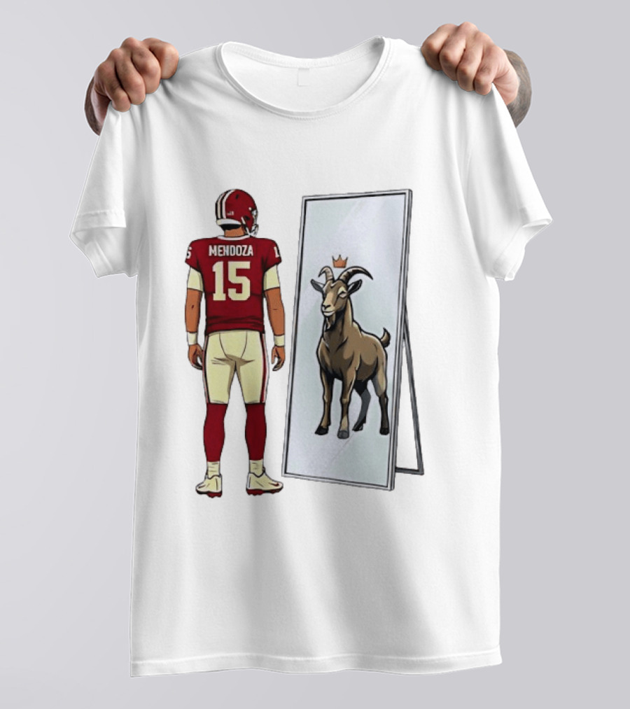 Fernando Mendoza Mirror 15 GOAT Indiana Hoosiers Football T-Shirt