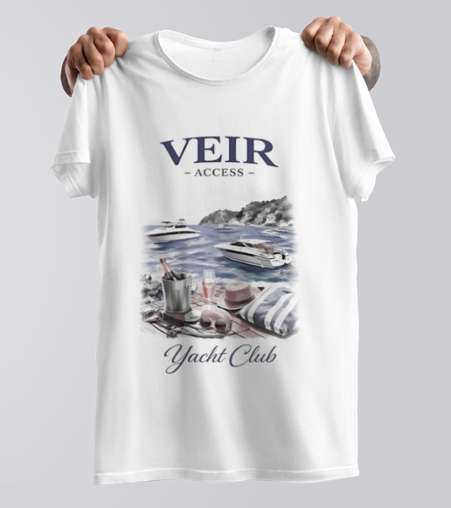 VEIR Access Yacht Club Beach Vacation Scene T-Shirt