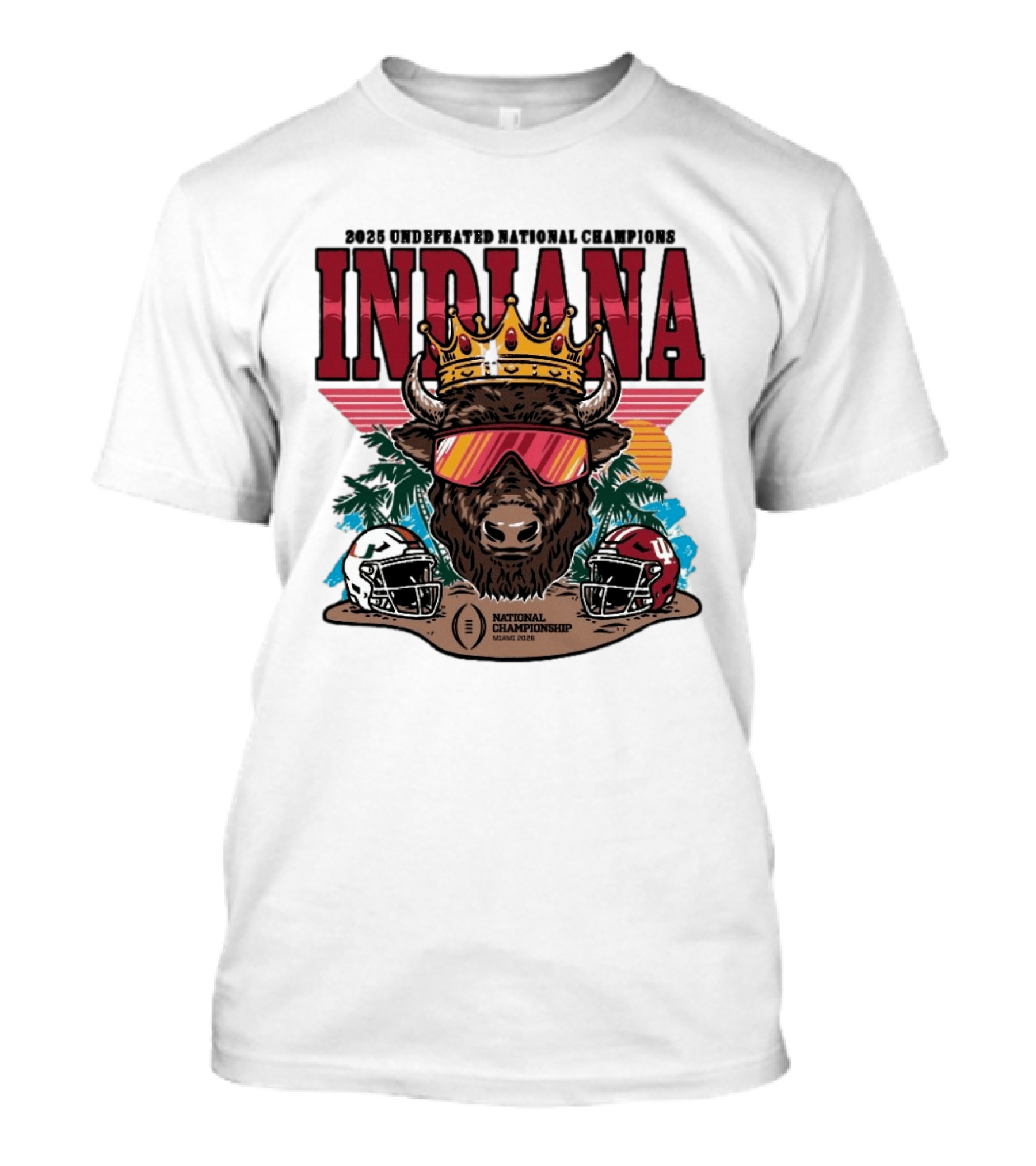 Indiana Hoosiers 2025 Undefeated National Champions Bison Crown National Championship Miami 2025 T-Shirt