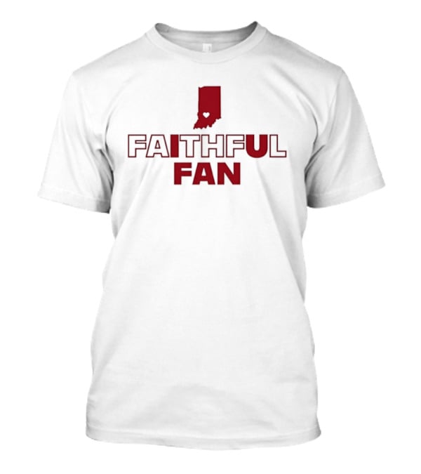 Indiana Hoosiers Football Faithful Fan Small Heart In Map T-Shirt