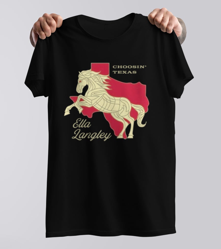 Ella Langley Choosin' Texas Tour 2026 Horse And Texas Map T-Shirt
