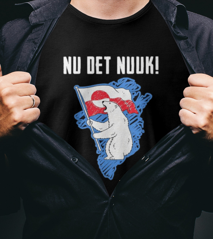Nu Det Nuuk Greenland Polar Bear Flag T-Shirt
