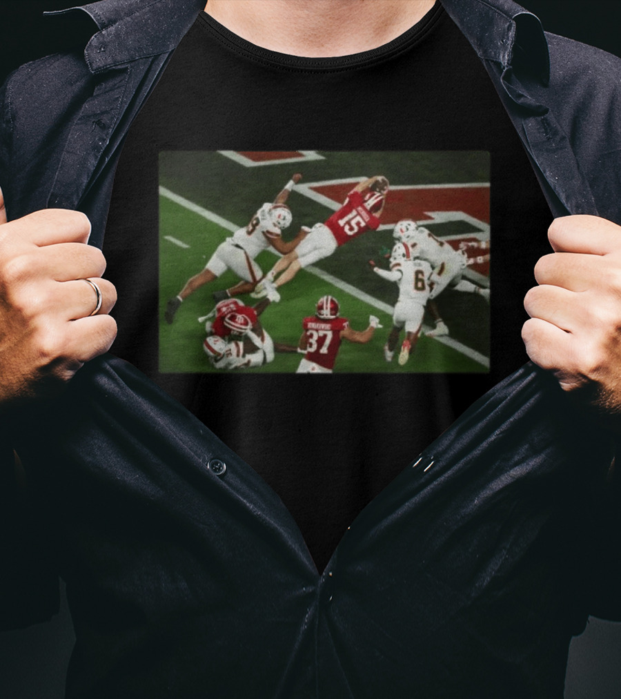 Indiana Hoosiers Football Fourth Down Touchdown Dive T-Shirt