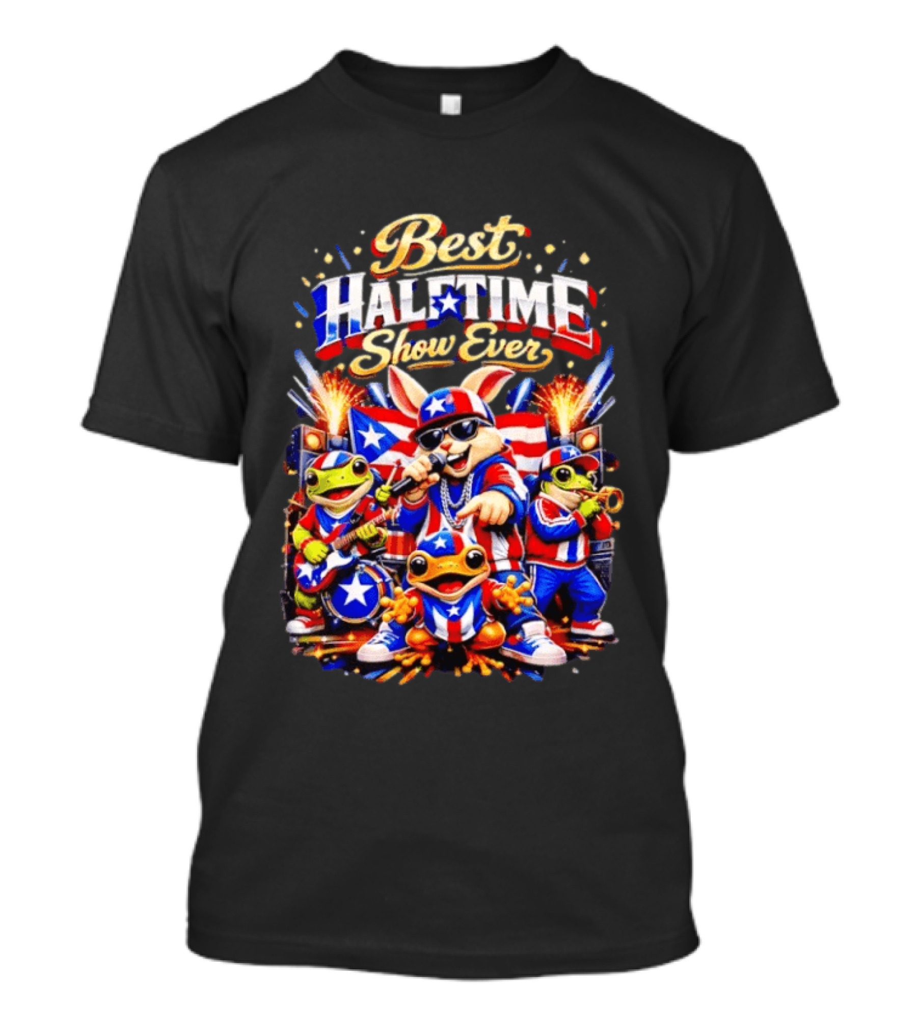 Best Halftime Show Ever Puerto Rico Frog Musicians Extravaganza T-Shirt