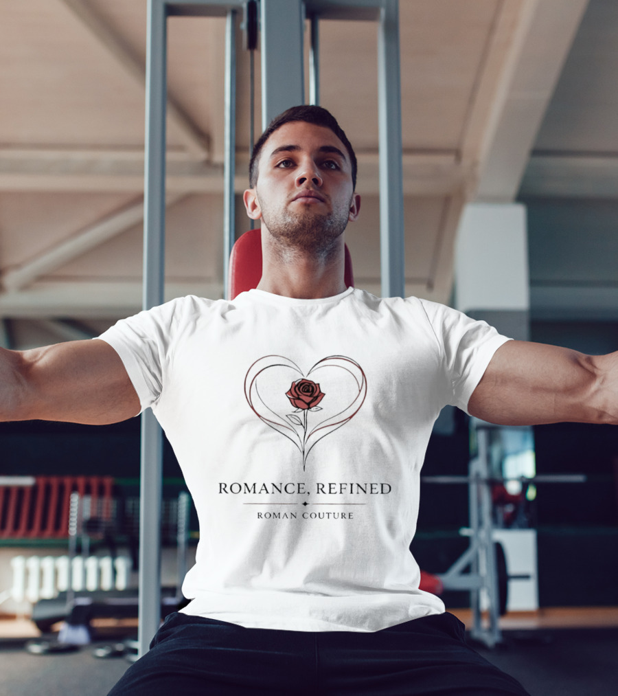 Romance Refined Roman Couture Rose Heart Shape T-Shirt