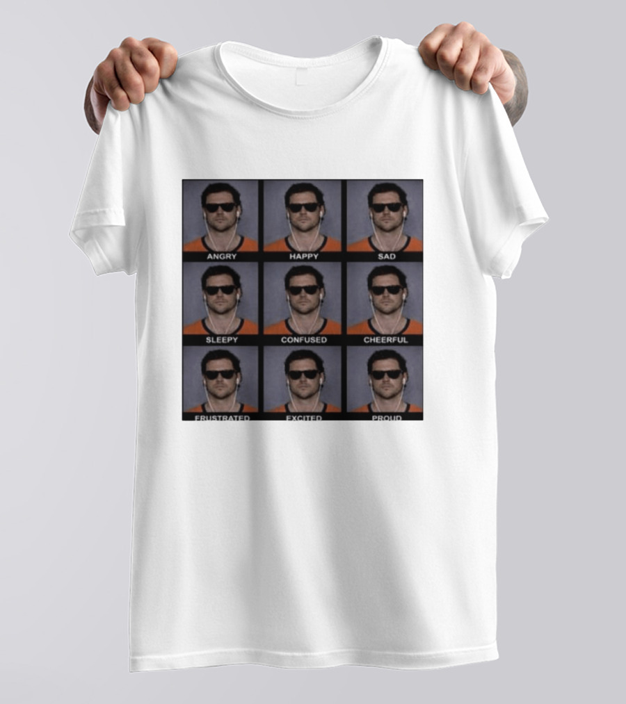Jarrett Stidham Angry Happy Sad Sleepy Confused Cheerful Frustrated Excited Proud Emojis T-Shirt