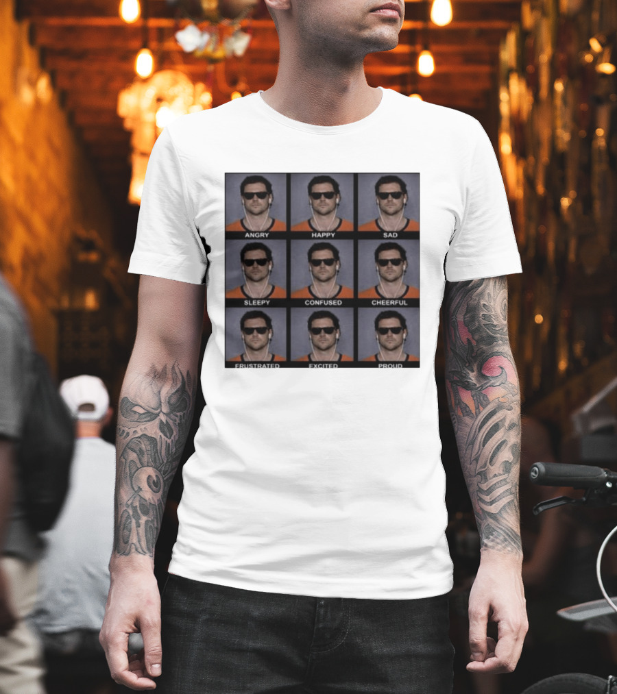 Jarrett Stidham Angry Happy Sad Sleepy Confused Cheerful Frustrated Excited Proud Emojis T-Shirt