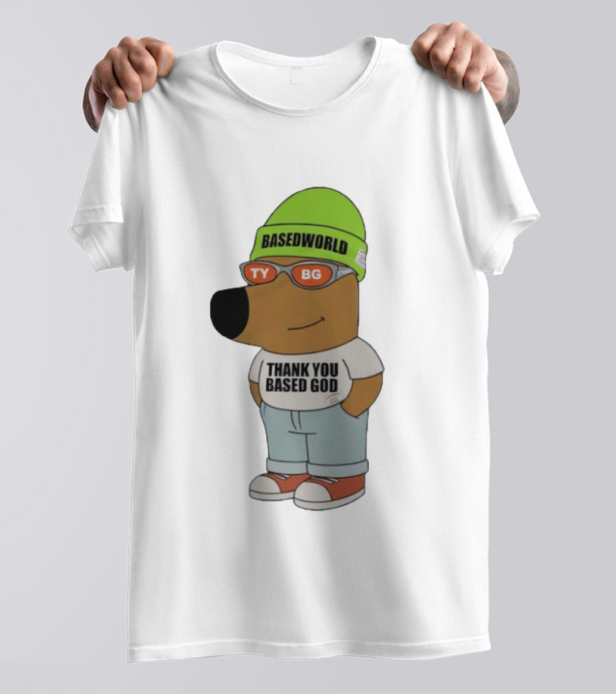 Basedworld Thank You Based God TY BG Retro Cartoon T-Shirt