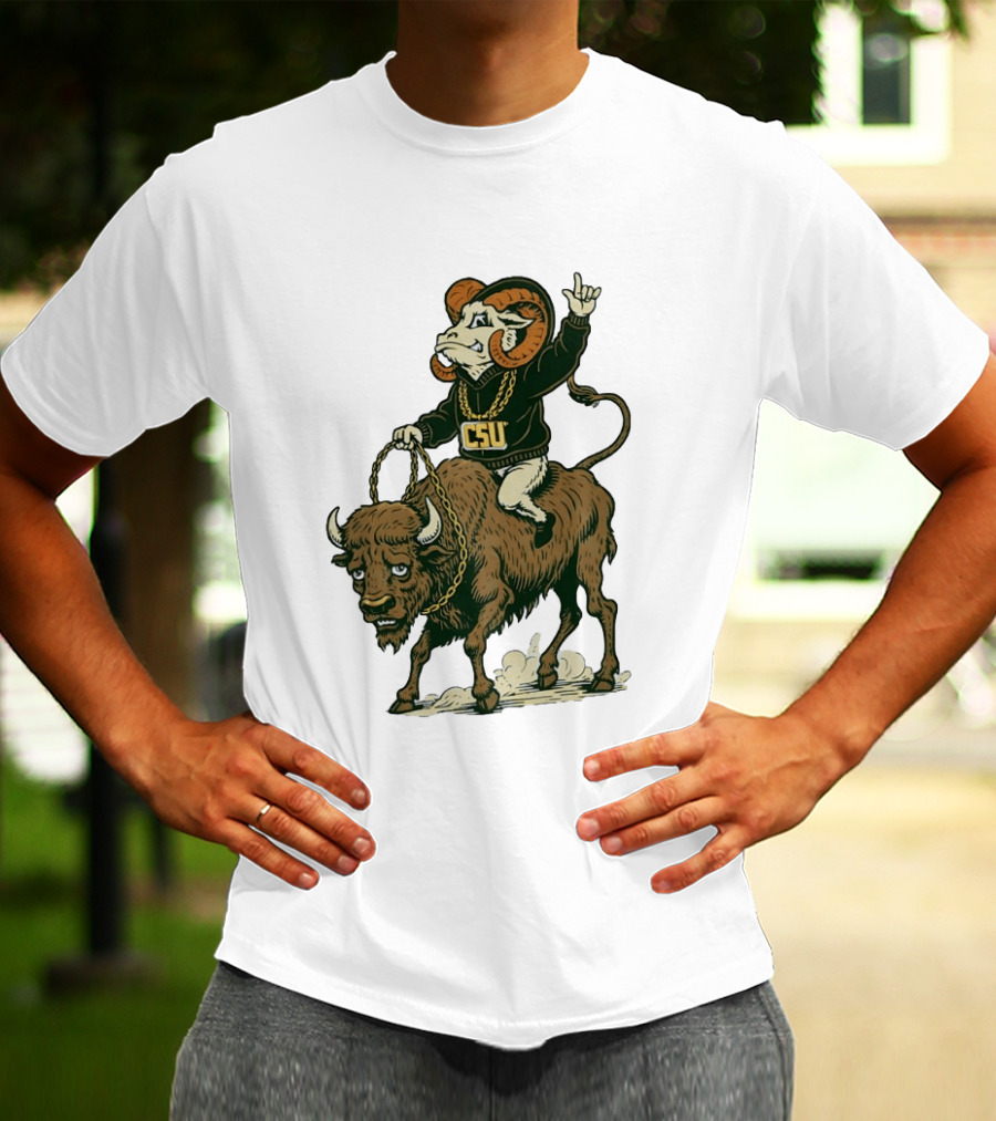 Colorado State Rams CSU Riding Buffalo In Rivalry T-Shirt