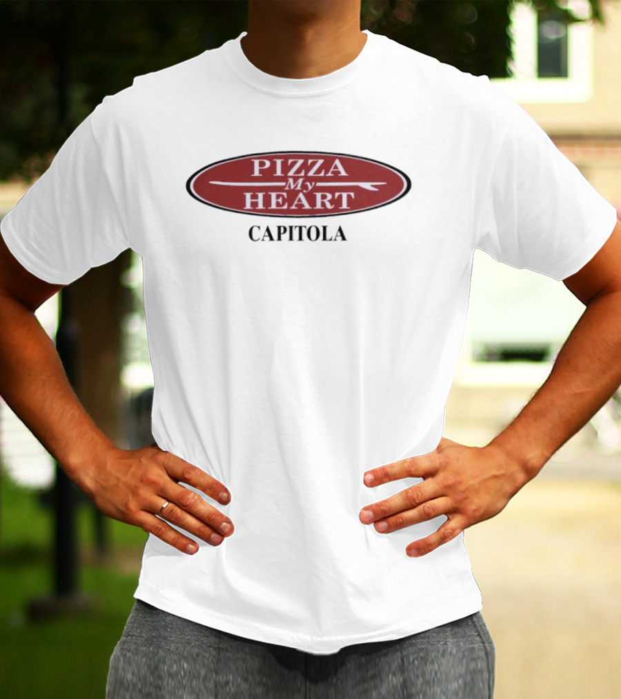 Pizza My Heart Capitola Classic Surfboard Oval T-Shirt