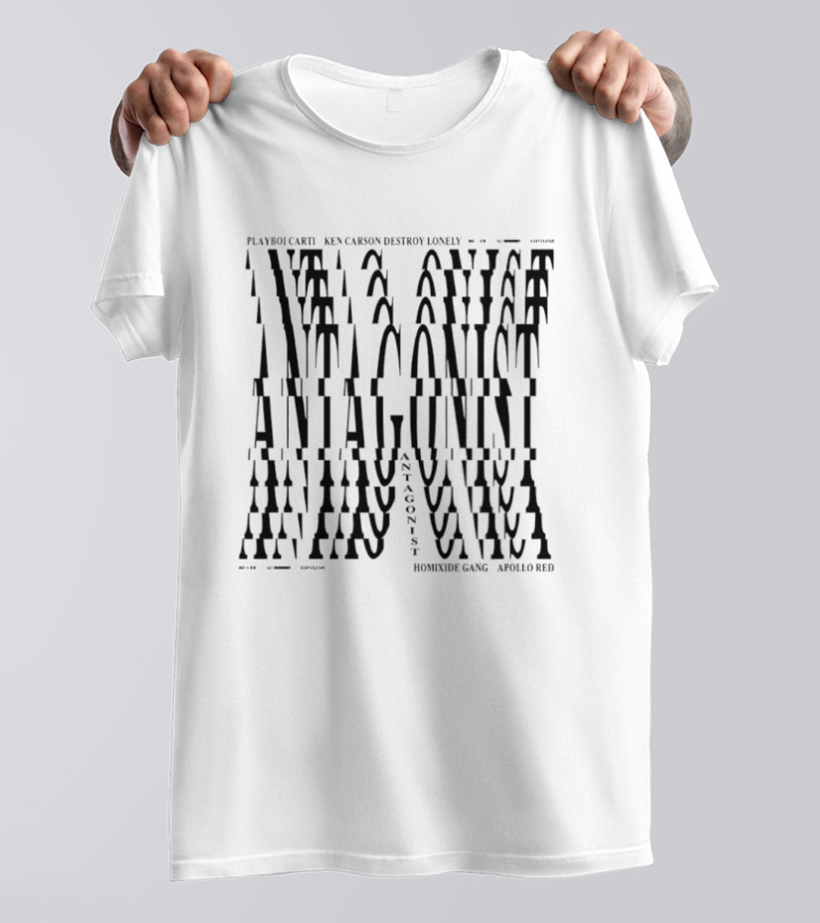 Playboi Carti Ken Carson Destroy Lonely Homixide Gang Apollo Red Antagonist Tour T-Shirt