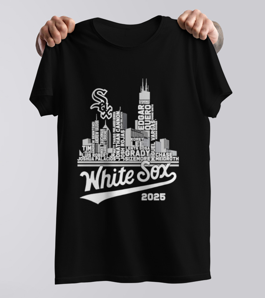 Chicago White Sox 2025 Skyline Players Names T-Shirt