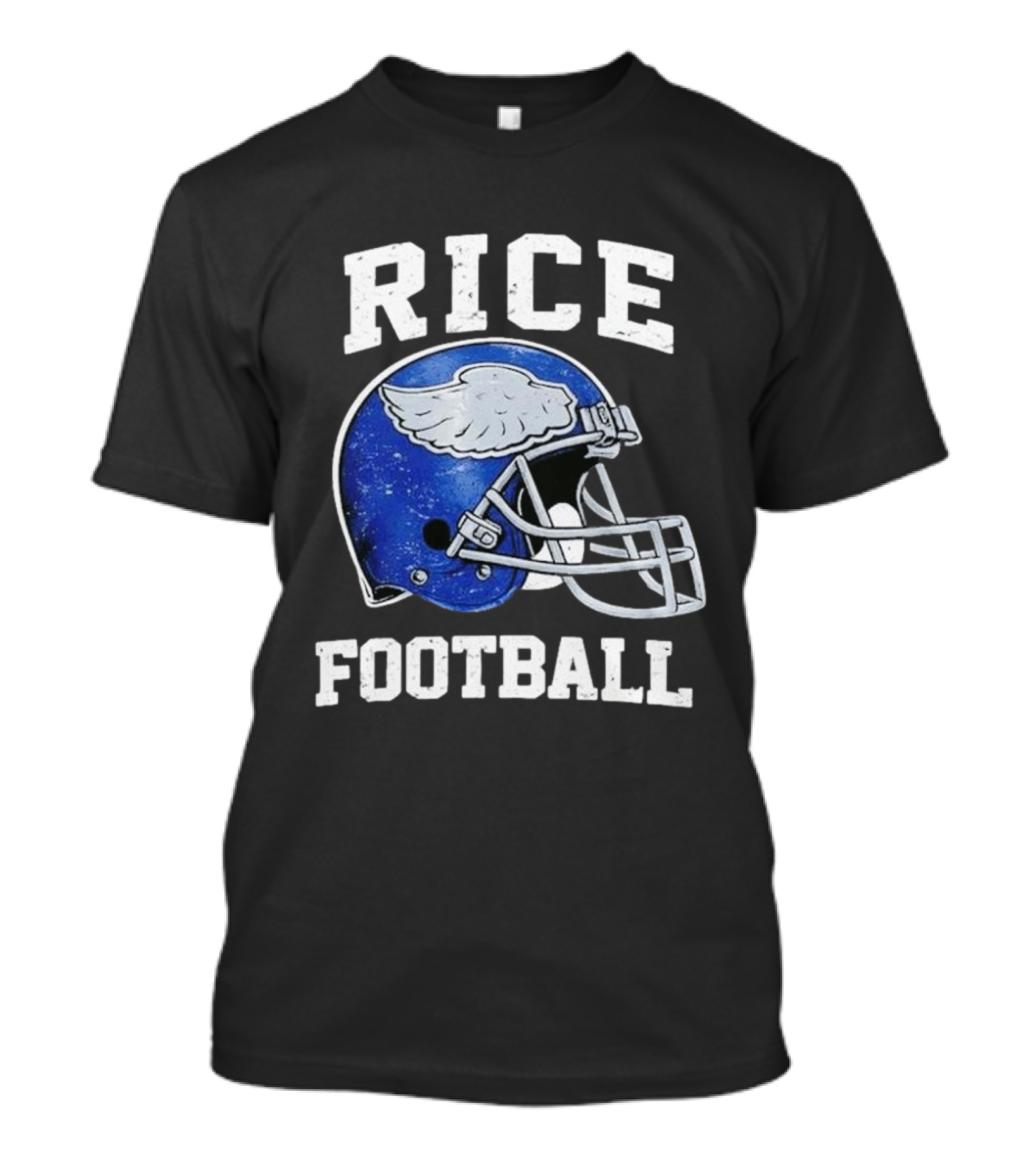 Rice Football Blue Winged Helmet T-Shirt