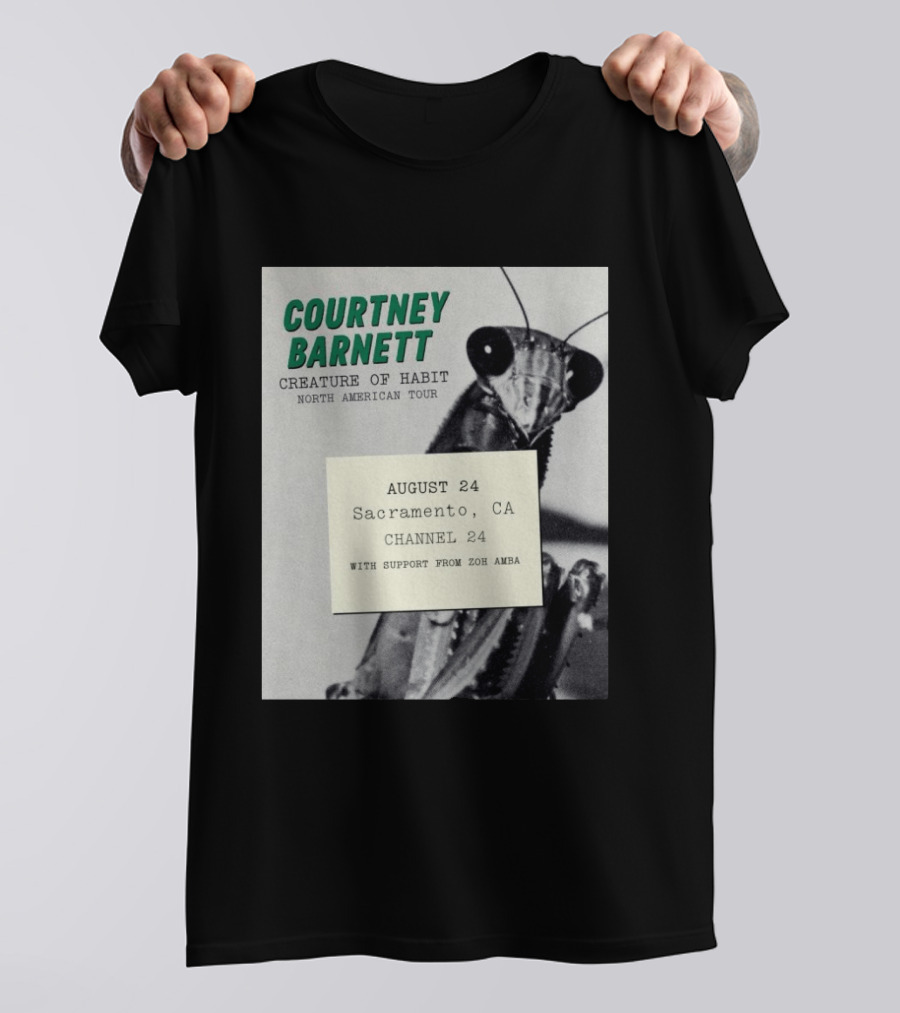 Courtney Barnett Creature Of Habit North American Tour August 24 Sacramento CA Channel 24 Zoh Amba T-Shirt