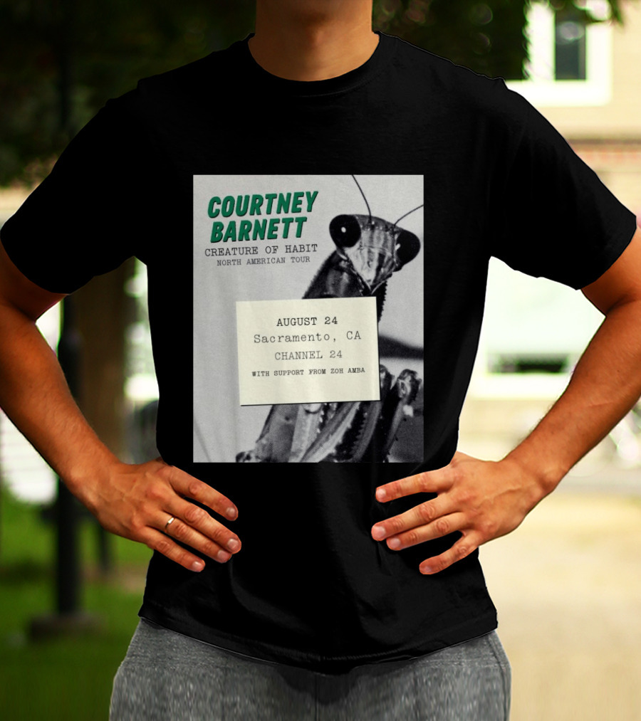 Courtney Barnett Creature Of Habit North American Tour August 24 Sacramento CA Channel 24 Zoh Amba T-Shirt
