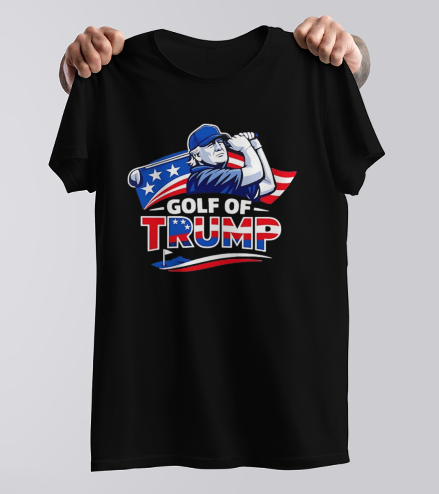 Golf Of Trump USA Patriotic Stars And Stripes Golfer T-Shirt