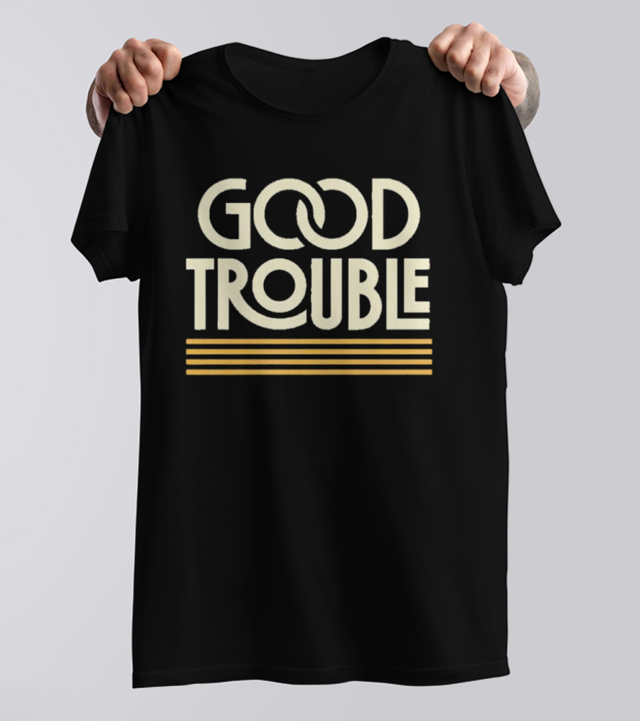 Good Trouble Yellow Lined T-Shirt
