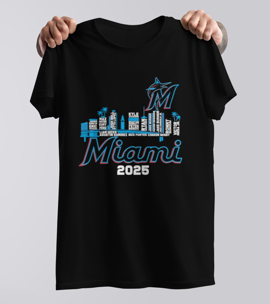 Miami Marlins City Skyline 2025 T-Shirt