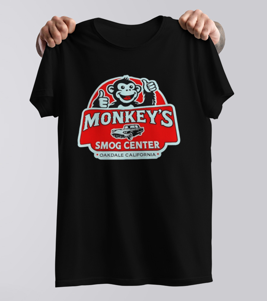Monkey's Smog Center Oakdale California Thumbs Up Classic Car T-Shirt