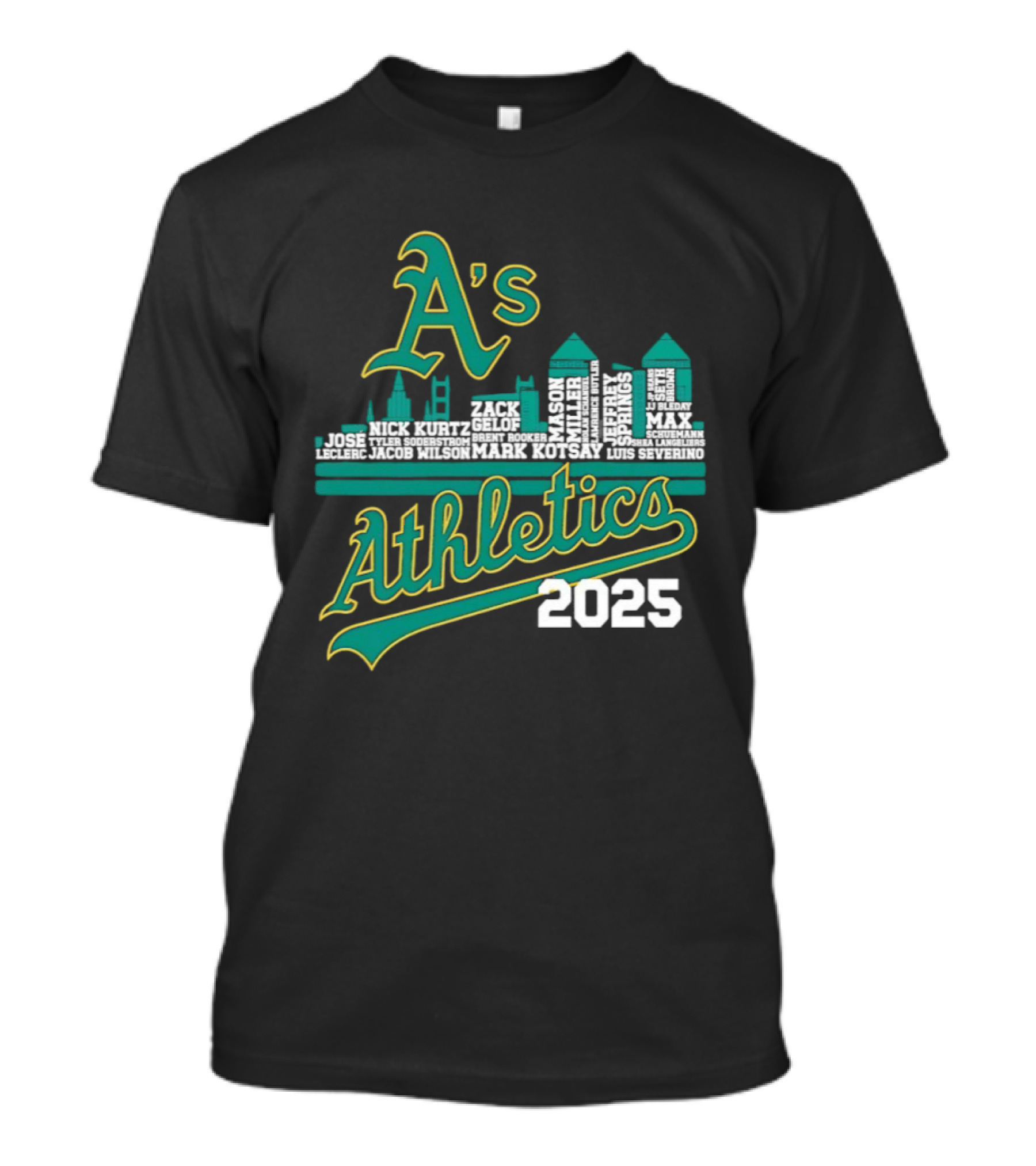 A's Athletics 2025 City Skyline Baseball T-Shirt