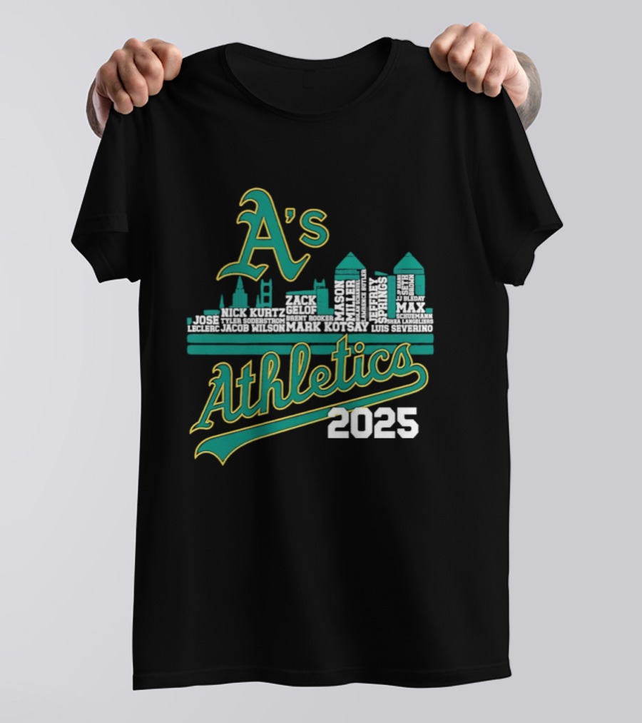A's Athletics 2025 City Skyline Baseball T-Shirt