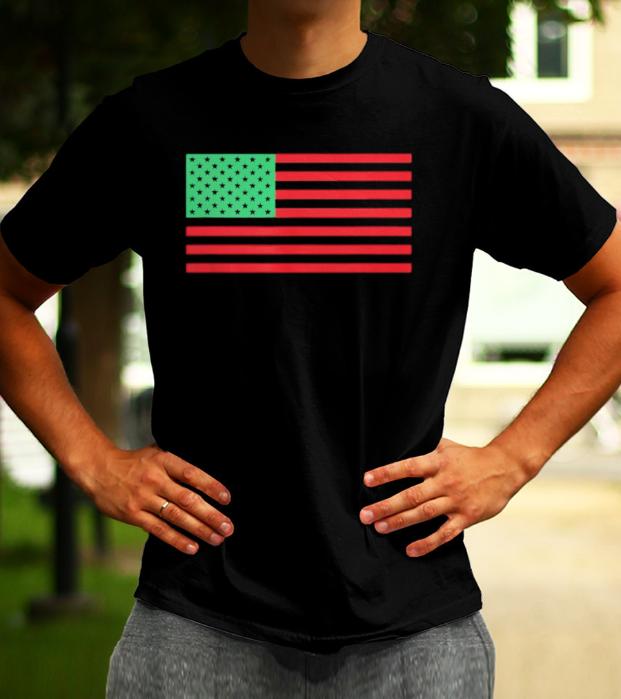 African American Red Green Black Flag T-Shirt