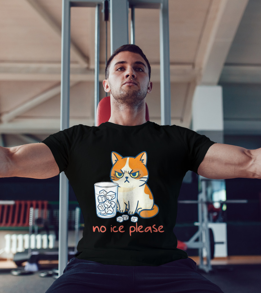 Grumpy Cat No Ice Please Glass Of Ice Cubes T-Shirt