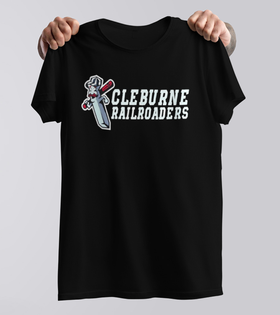 Cleburne Railroaders Mascot Baseball Team Spirit T-Shirt