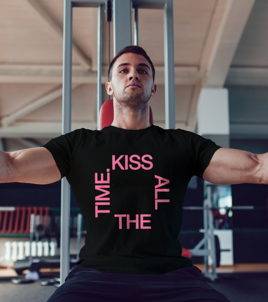 Kiss All The Time Text Circle T-Shirt