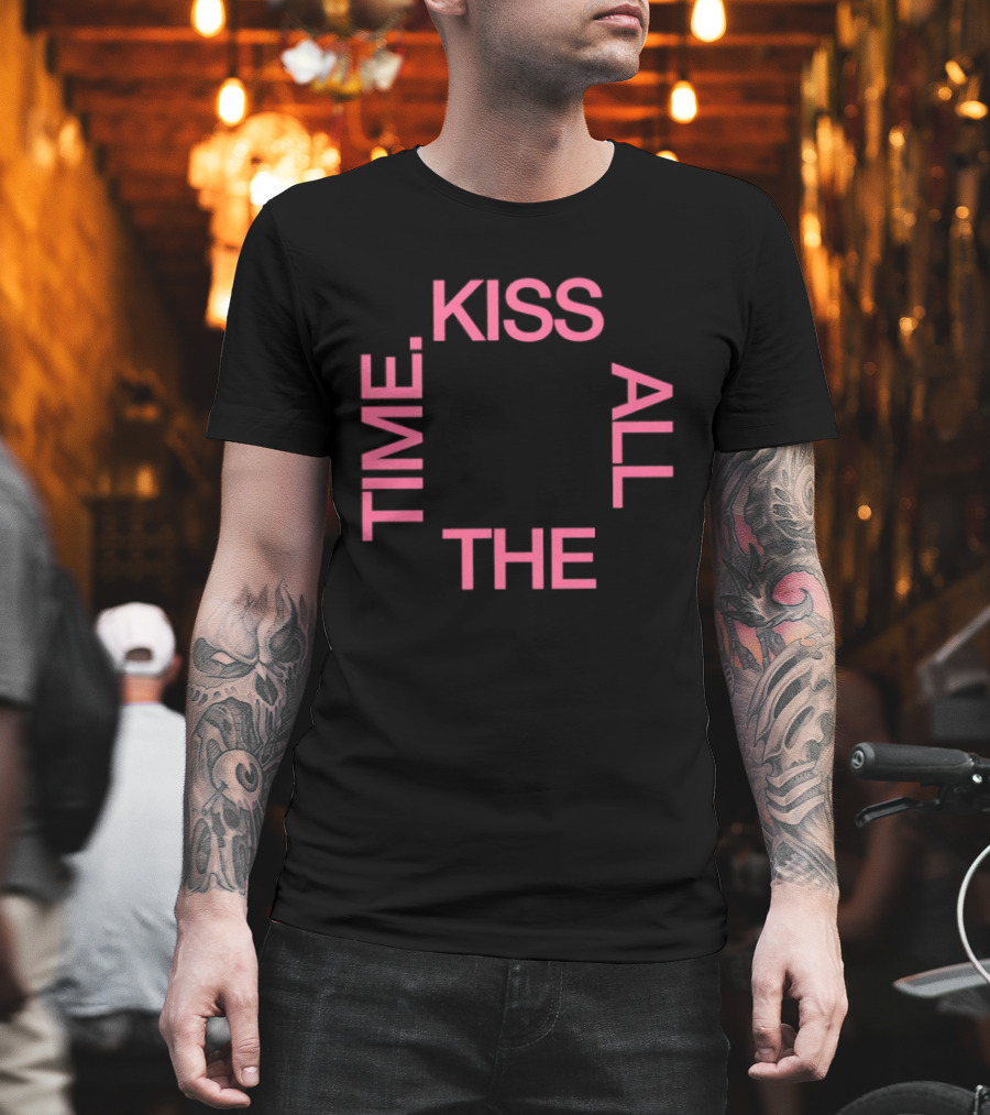 Kiss All The Time Text Circle T-Shirt