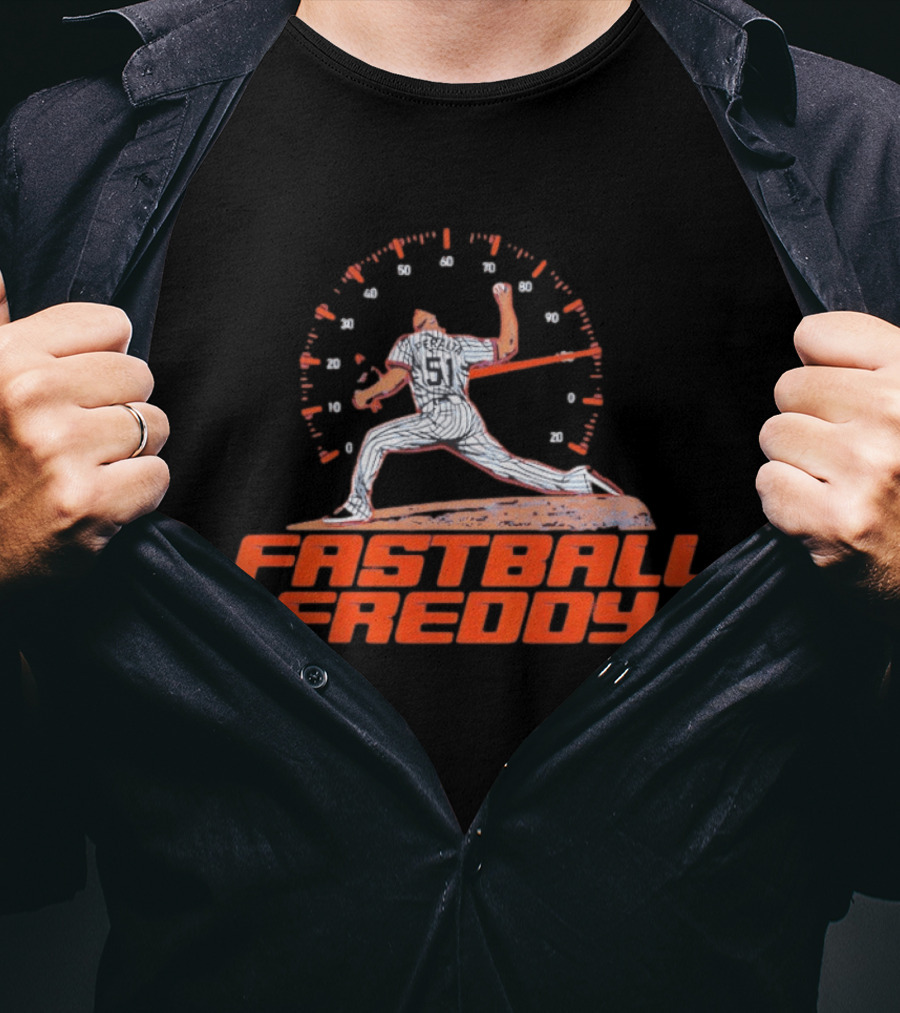 Fastball Freddy Peralta Number 51 Pitching Speedometer T-Shirt