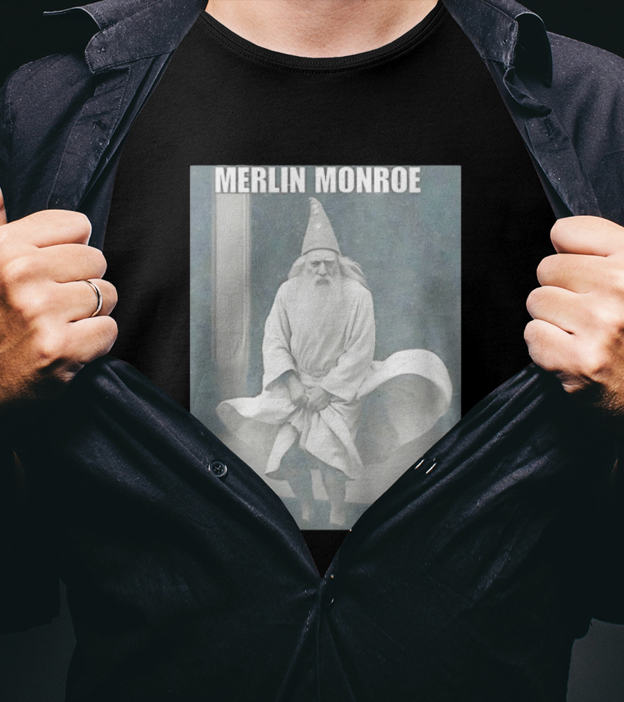 Merlin Monroe Gandalf Parody Seven Year Itch Wizard Wizardry T-Shirt