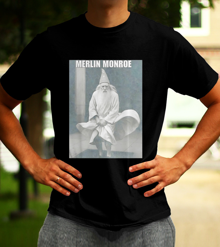Merlin Monroe Gandalf Parody Seven Year Itch Wizard Wizardry T-Shirt